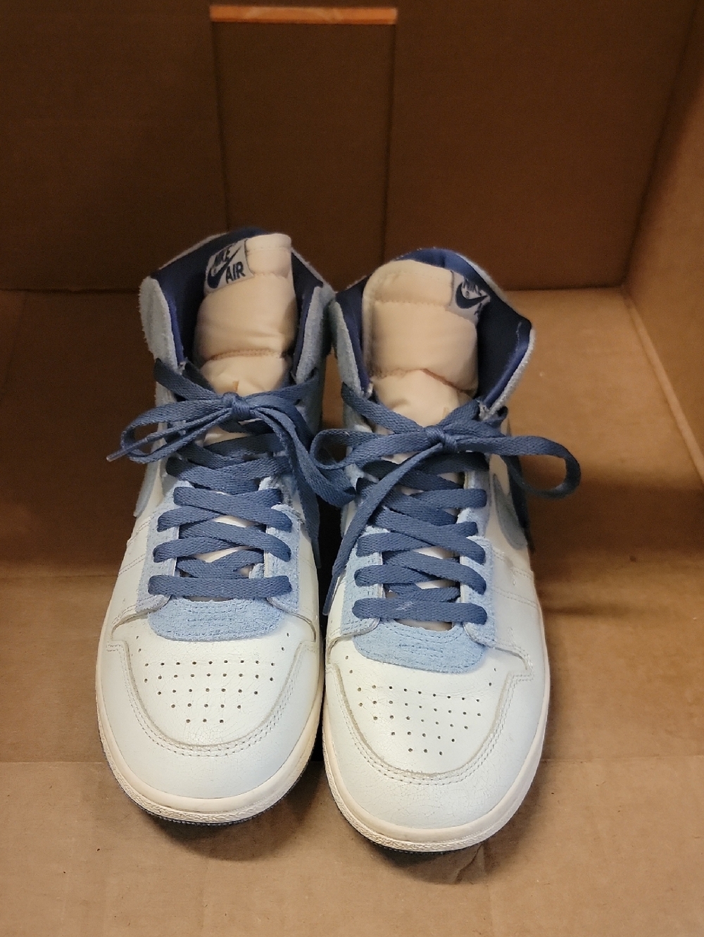 Nike Light Blue and Navy High-Top Sneakers